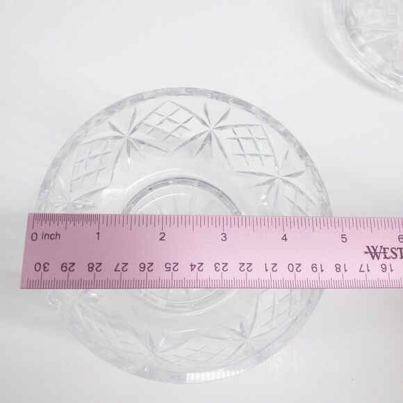 Crystal Covered Candy Dish 5" Wide 5" Tall Etched Tall Handle - Picture 5 of 5